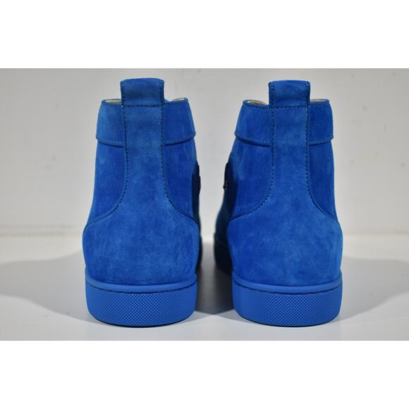Christian Louboutin Louis Orlato Flat Alize Blue Suede High Top Sneaker 43 10 - Picture 7 of 8